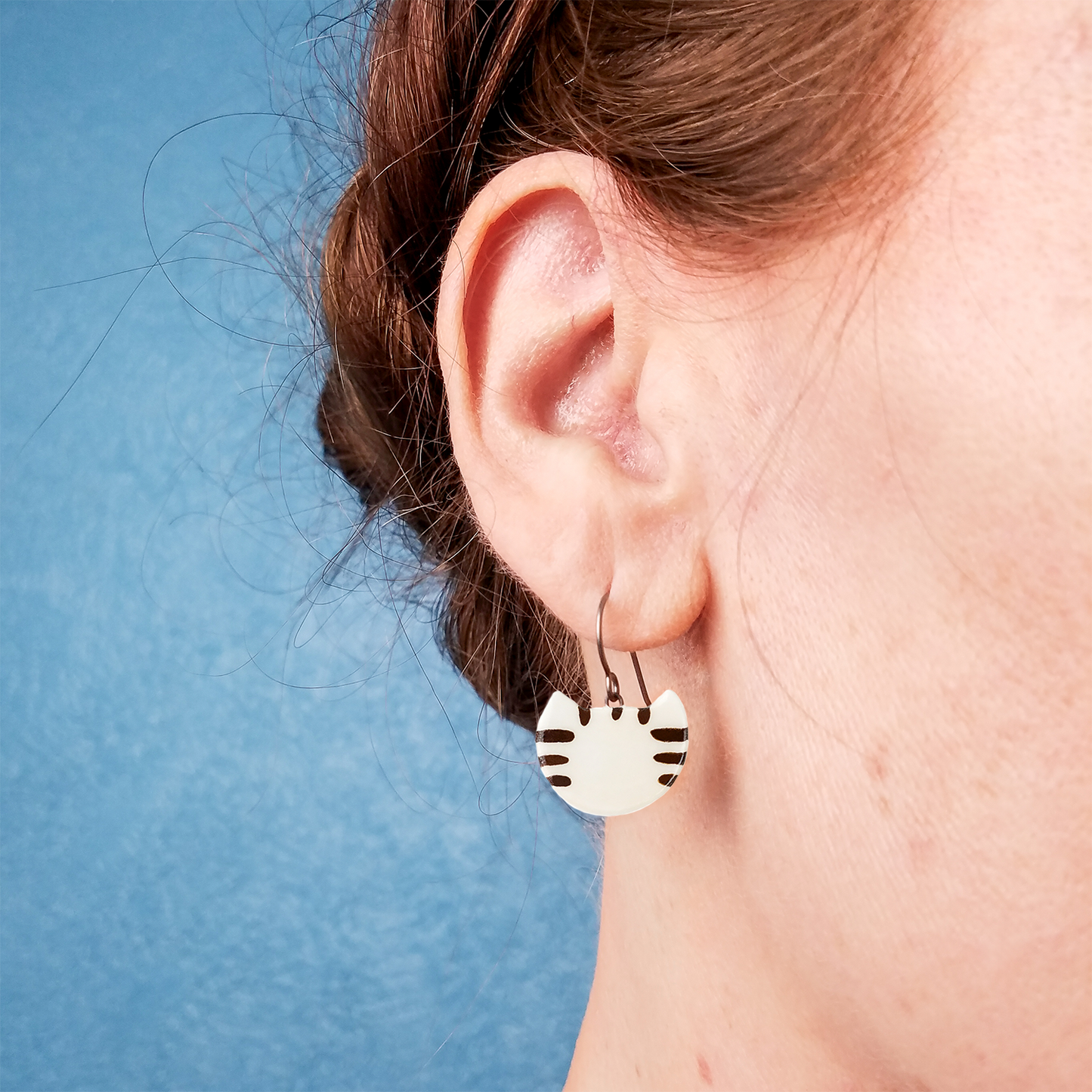 Tabby Kitten Dangle Earrings