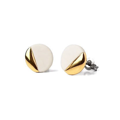 Lustre Post Earrings in White