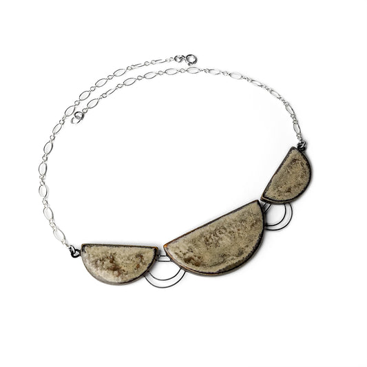 Wired Collar Necklace in Ancient Stone